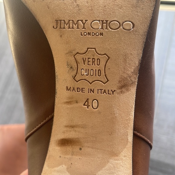 Jimmy Choo Boots in good condition, minor scuffs. Neutral brown color. - Picture 5 of 6